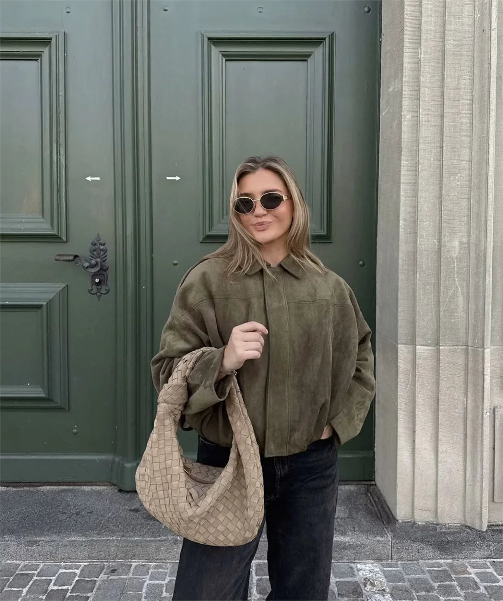 Bomber jacket with polo collar