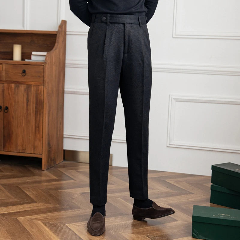 Herringbone Wool Trousers