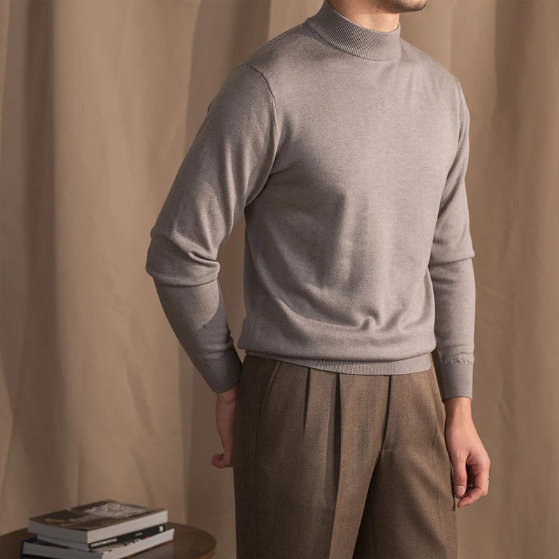 Slim fit wool sweater with turtleneck