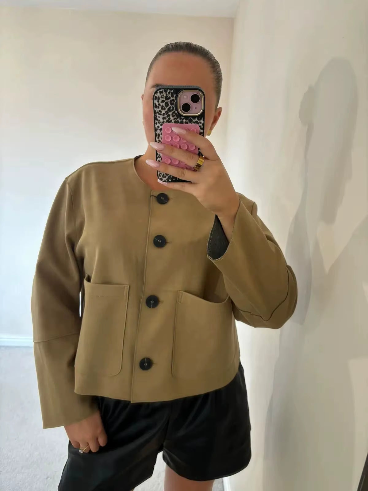 Suede bomber jacket