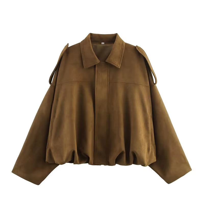Oversized suede jacket