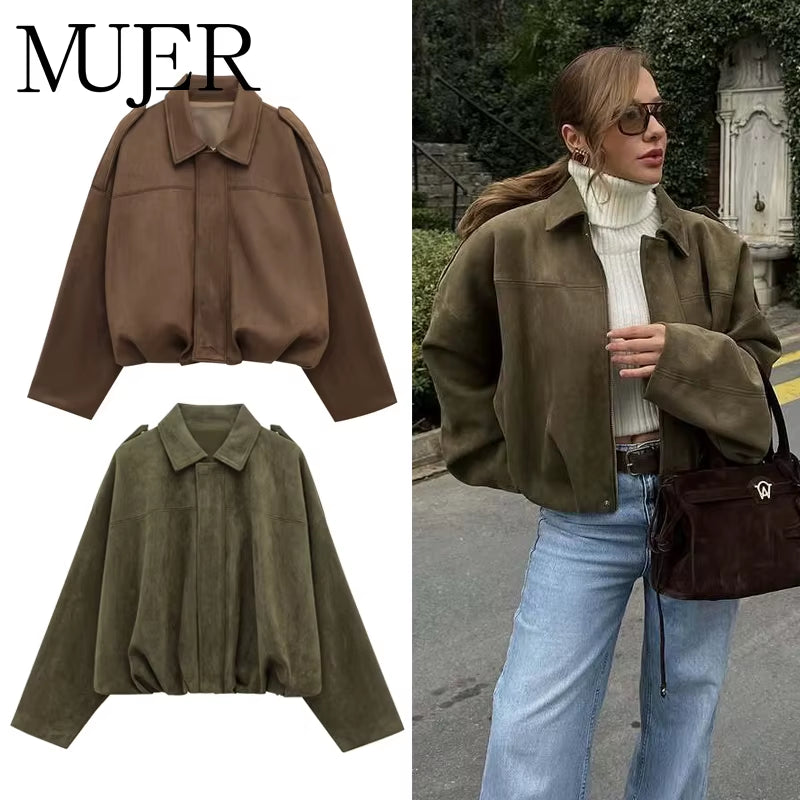 Oversized suede jacket