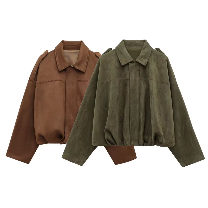 Oversized suede jacket