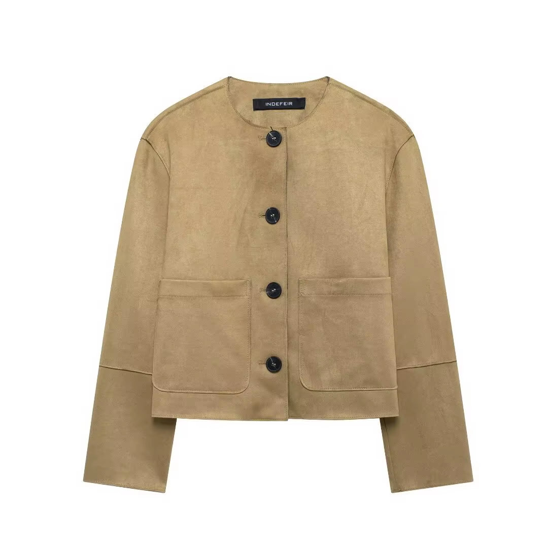 Suede bomber jacket