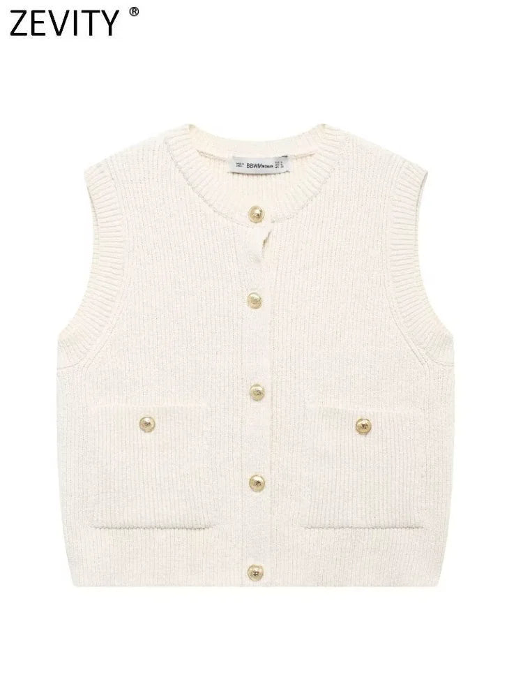 Sleeveless knitted vest