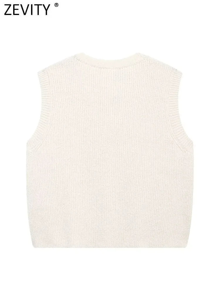 Sleeveless knitted vest