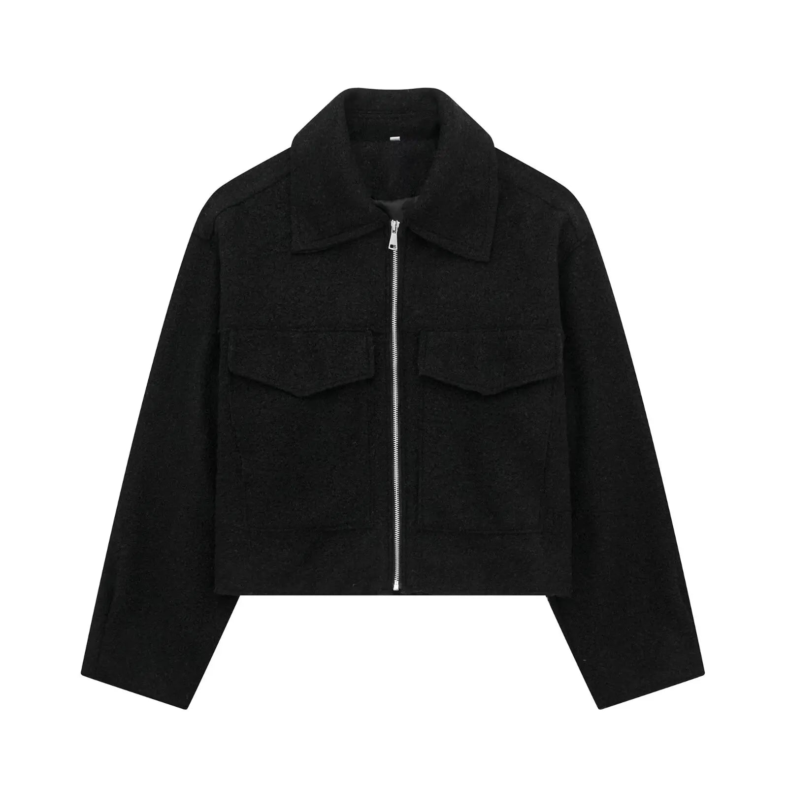 Grey Zip Jacket with Lapel