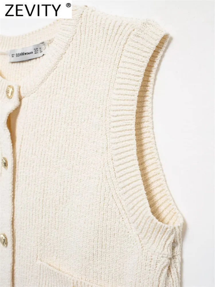 Sleeveless knitted vest