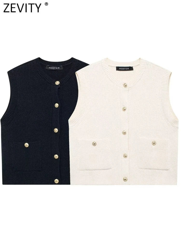 Sleeveless knitted vest