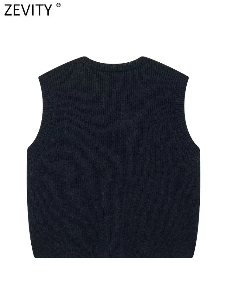 Sleeveless knitted vest
