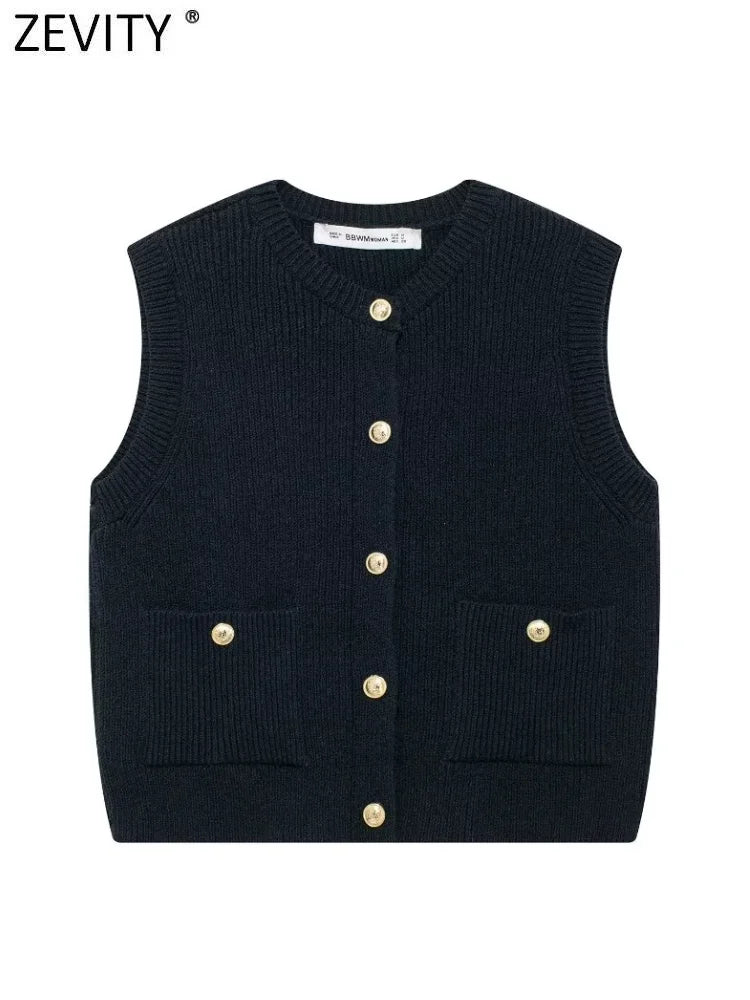 Sleeveless knitted vest