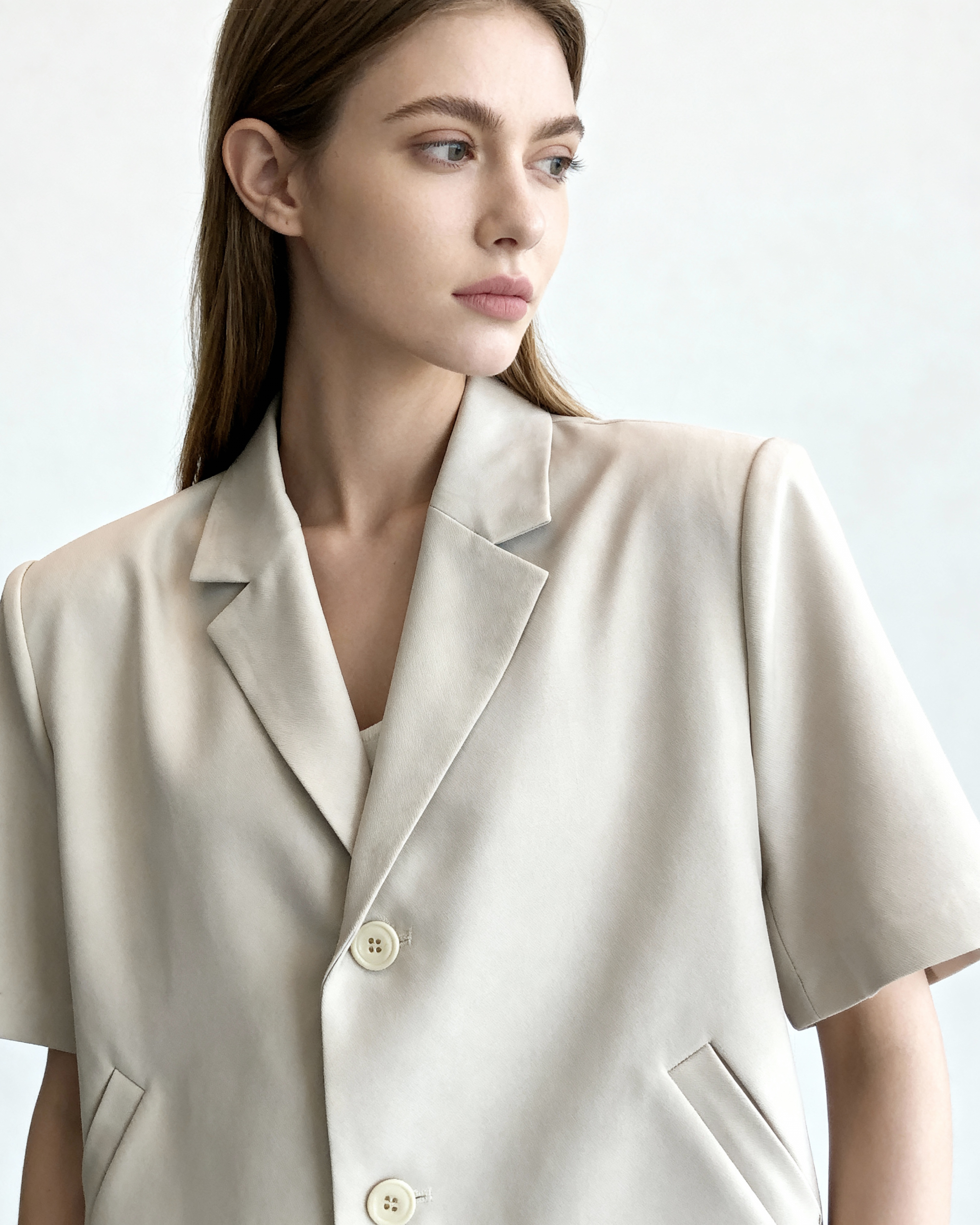 Short Sleeve Blazer Jacket