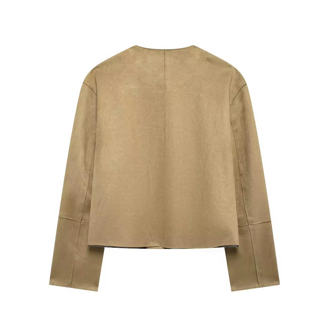 Suede bomber jacket