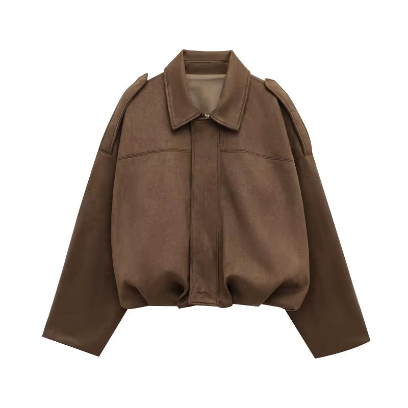 Oversized suede jacket