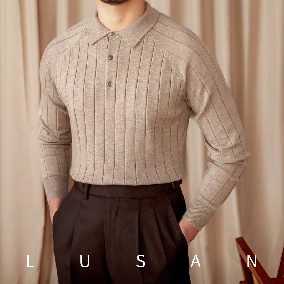 Slim-Fit Wool & Silk Polo Jumper