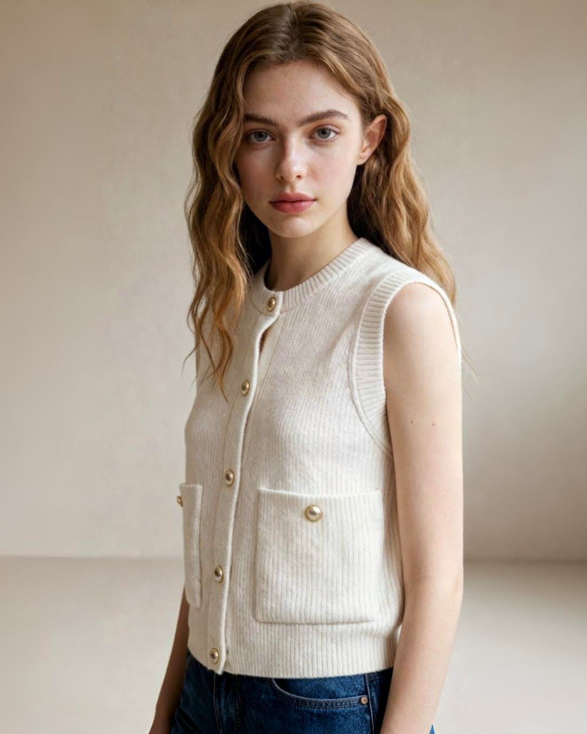 Sleeveless knit vest