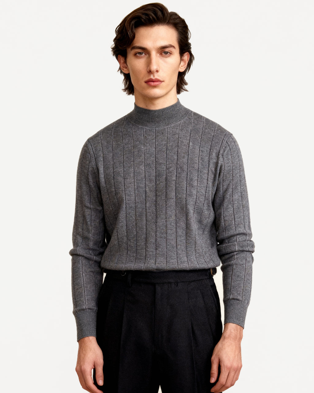 Slim Fit Wool Jumper with Collar