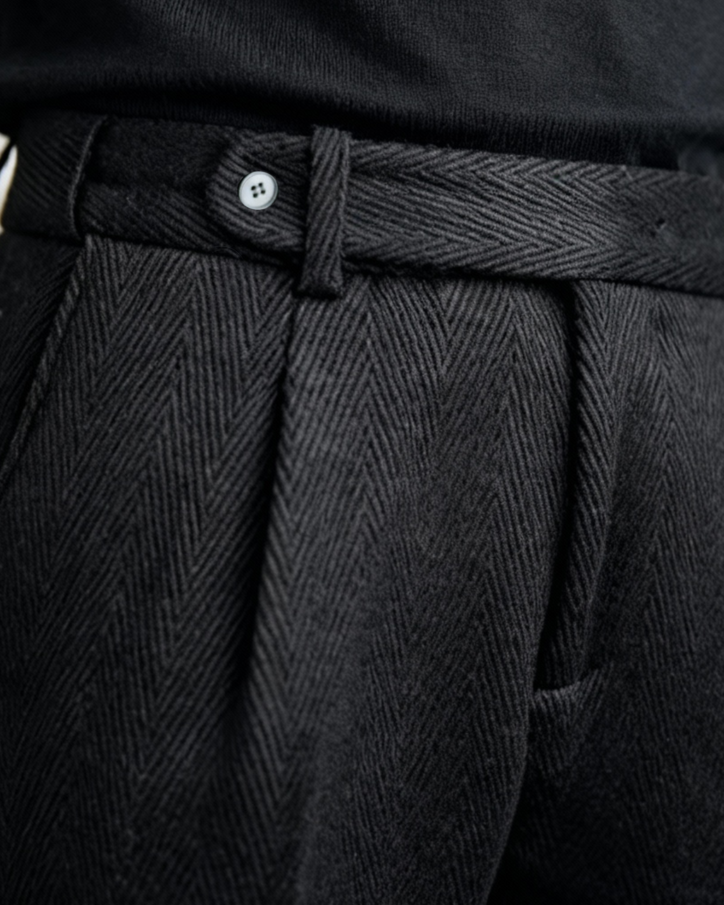 Herringbone Wool Trousers