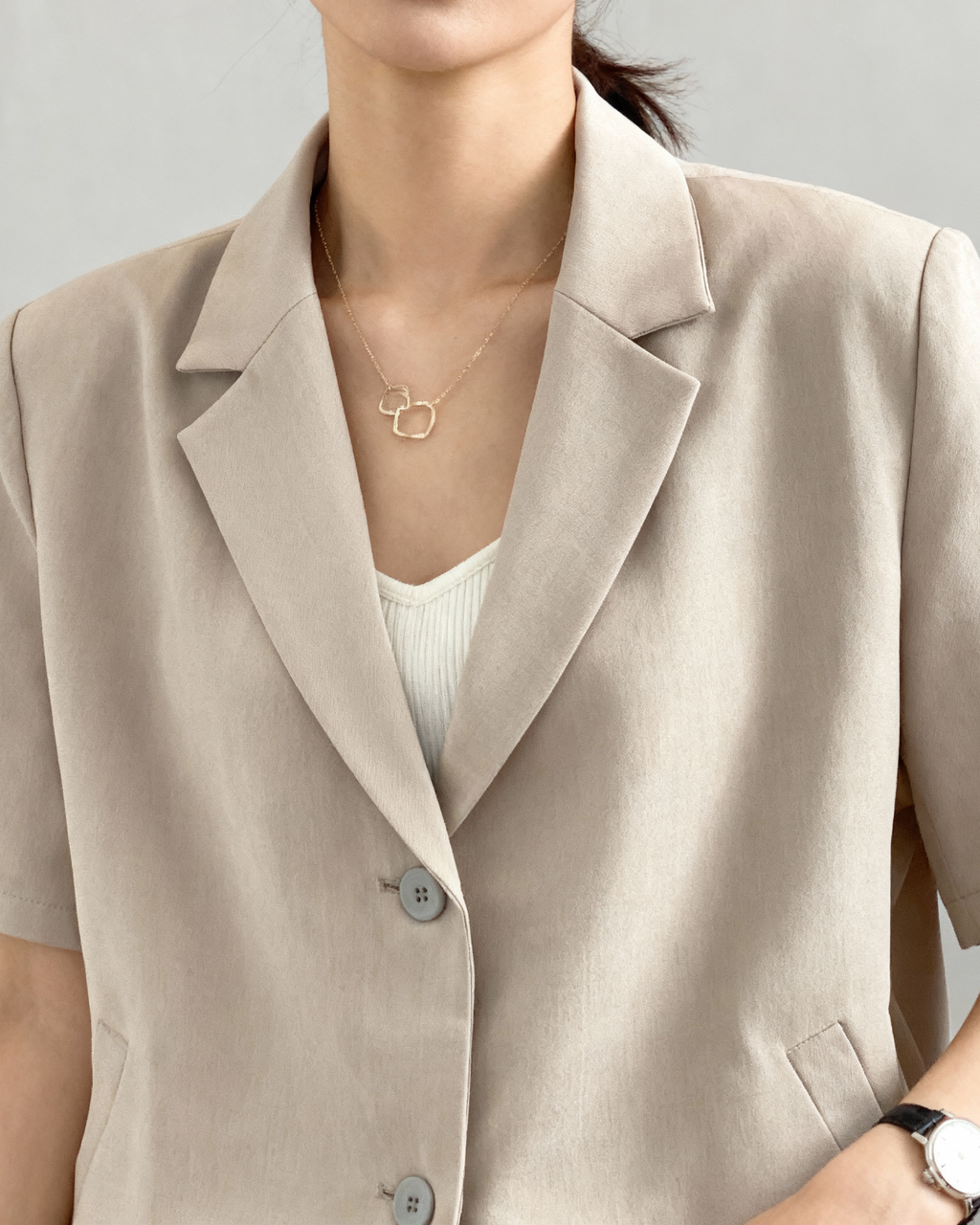 Short Sleeve Blazer Jacket