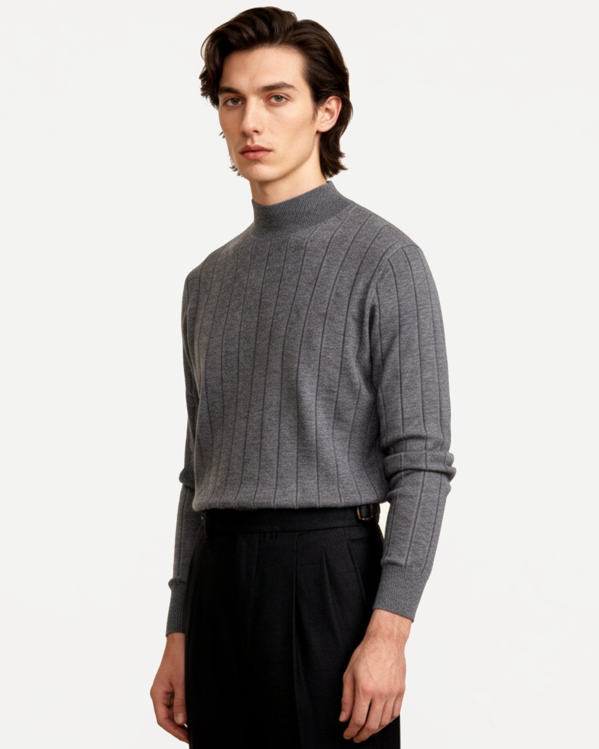 Slim Fit Wool Jumper with Collar