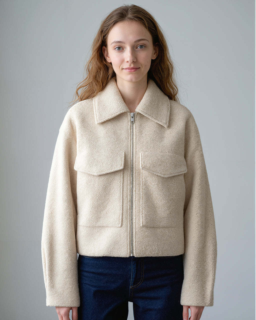 Jacket with front pockets