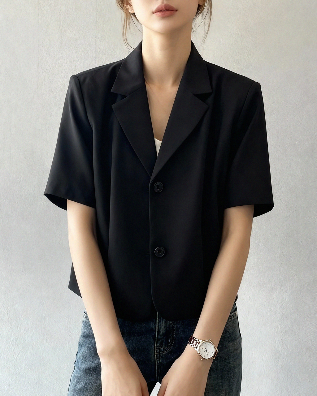 Short Sleeve Blazer Jacket