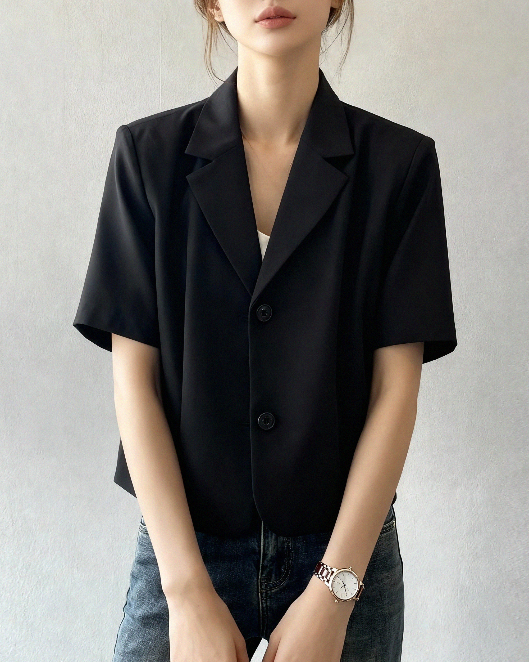 Short Sleeve Blazer Jacket