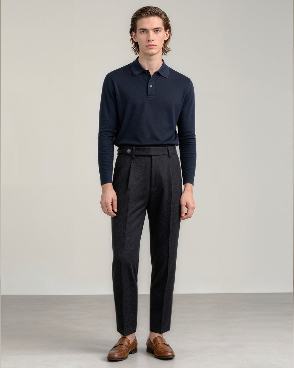 Herringbone Wool Trousers