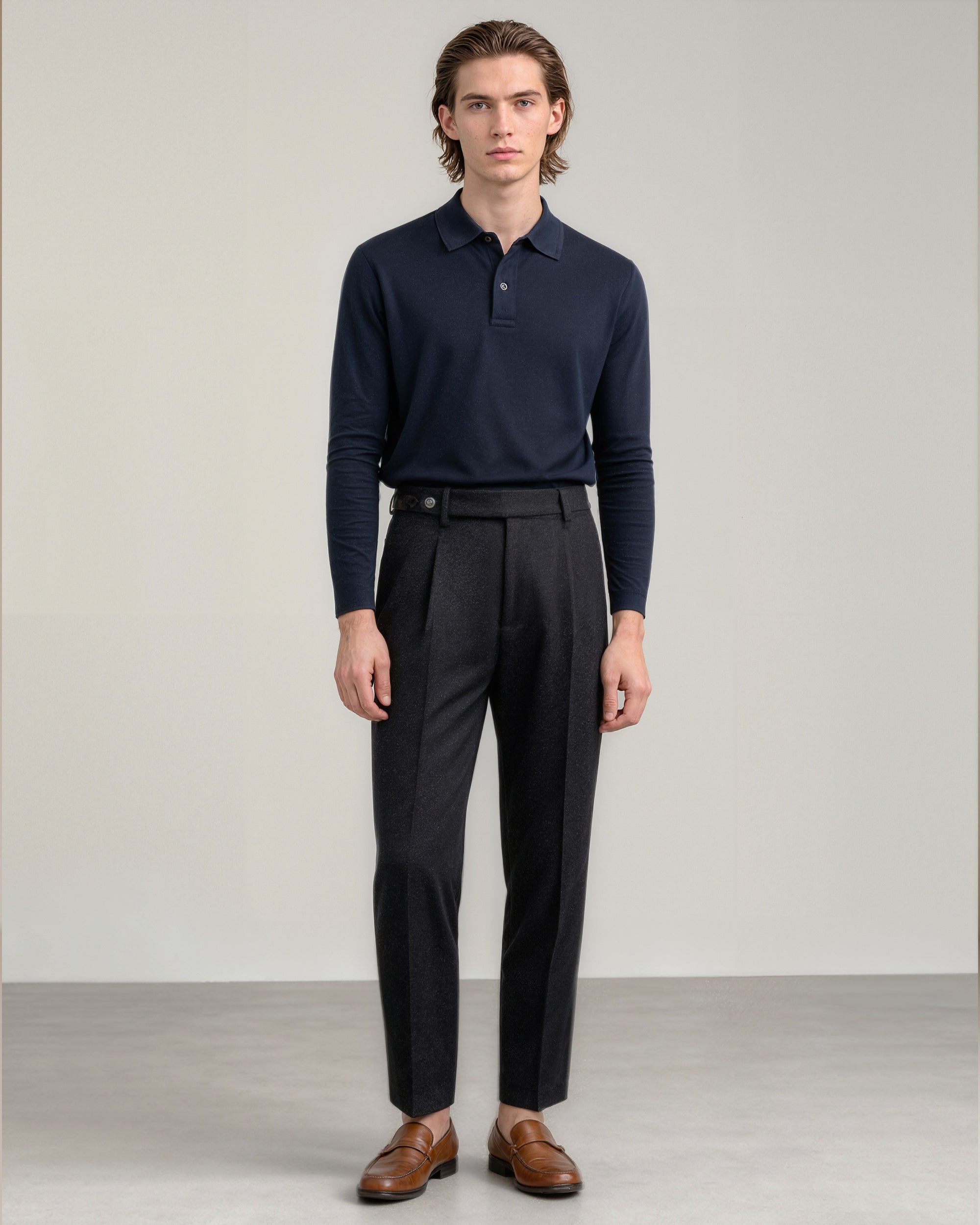 Herringbone Wool Trousers